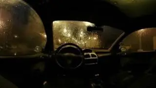 Rain on a Car at Night with Wind and Soothing Sounds for Relaxation and Sleep - 10 Hrs VR 360 Video