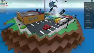Playing Roblox Natural Disaster.