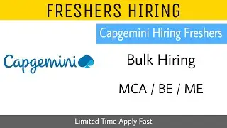 Capgemini Recruitment for Freshers | off campus drive for 2021 batch | Bharat IT Connect
