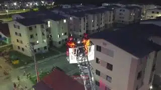 Firefighter plays trumpet during quarantine
