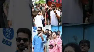 Celebrities cast their votes #Elections2024 #assembly #loksabha #chiranjeevi #ntr #alluarjun #vote