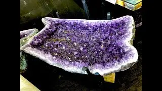 AMETHYST TABLE (PAIR) BY PIRATE GOLD COINS ROCK GEODE MINERAL CRYSTAL QUARTZ