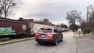 Single Motor Leading M544 North through Cartersville with Mid-Train DPU #csx #train #railfan