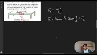 AP Derivation: Speed of a Puck on an Air Hockey Table (Centripetal Force)  1