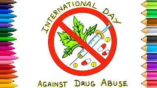 International Day Against Drug Abuse Drawing | Drug Poster Drawing | Drug Abuse Awareness Poster
