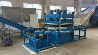Testing XKP-610 model rubber cracker mill machine, producing 1 2 3 4 mm size rubber tyre powder