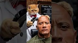 Who is THE ROCK BARBER  AI Mystery Revealed  #actor #therock #cat #barber