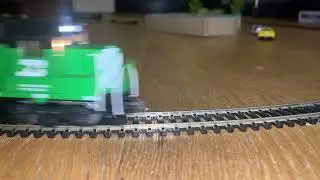 Burlington northern GP40-2 athearns HO scale model passing at high speeds!