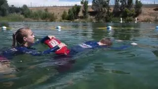 Lifeguarding Drill: Flatwater Rescue Tutorial: rescue tube, facedown rear approach 1