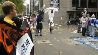 Maria Heidemann dancing for the whales on anti-whaling-day Germany 2010
