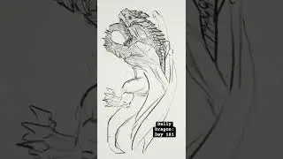 Daily Dragon Sketch: Day 181 - Full Body design..#fantasy #shorts #dragons #dnd #dragonart
