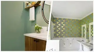 75 Transitional Green Bathroom Design Ideas You'll Love ➤