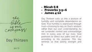 Daily Devotional Day 13 | Jan 13 | Walking Humbly With God | Trusting Him With Your Whole Heart