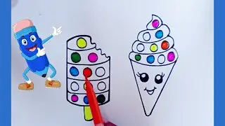 Рисование мороженого Popit для детей | Легкий рисунок мороженого Popit