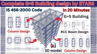 Learn Complete Building design by ETABS Software | CSI Detailing | G+5 Building design | Civil |