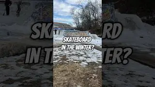 These skate boarders l in Providence, RI, spent hours shoveling and melting ice with a heater #skate