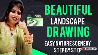 Beautiful Landscape Drawing | Easy Nature Scenery Drawing Step by Step | Pencil Drawing#laxmiartmlt#
