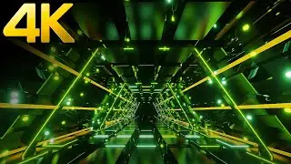 4K Abstract Hexagon Metallic Green color Visuals Black Screen  Relaxing Sci-fi Light TV Screensaver