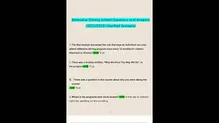 Defensive Driving School Questions and Answers 20222023 Verified Answers4030