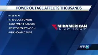 MidAmerican: Equipment failure caused power outage Saturday morning in Des Moines metro