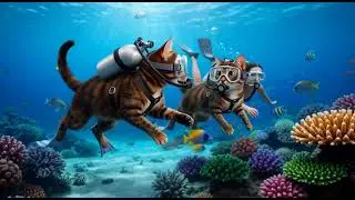 Diving with my cats💖💖🐟🐠🐡🐋🐳🐬