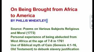 On Being Brought from Africa to America by Phillis Wheatley Line by Line Hindi Explanation