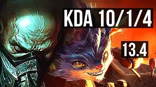 URGOT vs RUMBLE (TOP) | 10/1/4, 1600+ games, Rank 7 Urgot, 1.7M mastery | KR Challenger | 13.4
