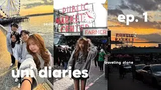 uni diaries ✈️🎧 | ep. 1: traveling alone, seattle eats, new friends