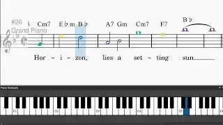 Beyond The Blue Horizon by Lou Christie - Easy piano tutorials with leadsheet and chords