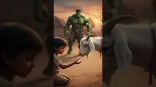 The story of the goat and the farmer😭 #ai #hulk #goat #save