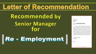 Recommendation Letter from Manager for re employment of New Job as Driver