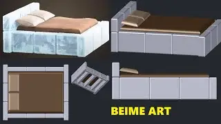 (3D Art) ACNH Frozen Bed - Ice Cream Stick Craft Idea