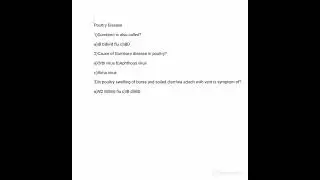 poultry disease MCQ