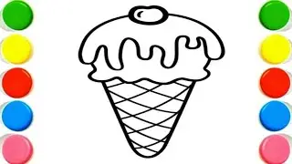 Cute Icecream 🎂🎉 Drawing, Painting & Coloring For Kids and Toddlers_ Kids Art