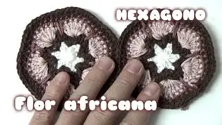 FLOR AFRICANA EN HEXAGONO EN GANCHILLO//AFRICAN flower in crochet hexagonal💗💗