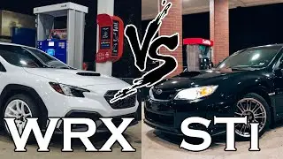 WRX 2022 года в стоке против STi 2014 года в 