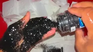 ASMR FRESH PJ WITH BLACK GLITTER #crunchycrumbles #oddlysatisfying 
