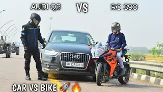 ktm rc 390 bs6 vs Audi Q3 | car vs bike 😱🔥 | must watch 🚀