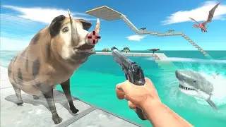 Adventure on the dock and underwater - FPS Avatar vs Animals - Animal Revolt Battle Simulator