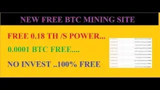 NEW FREE BITCOIN MINING SITE 2019 |0.0001 BTC FREE