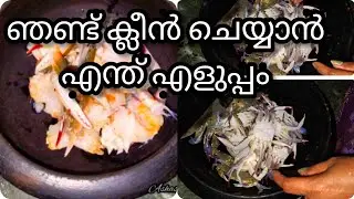 Now you can clean crab easily ||crab cleaning in malayalam ||ashaskitchen& vlog