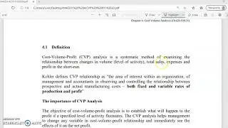 COST VOLUME PROFIT (CVP) Part 1