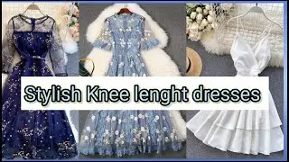 Stylish Knee Length One Piece Dress Design || A Line Dress Pattern || Midi Dress Design