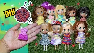 DIY Como tejer un Vestido Miniatura con dos agujas de la manera más facil
