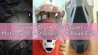 Review 1Storm Dual Sport Motorcycle Motocross Off Road Full Face Helmet Dual Visor Matt Black, Size