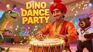 Kalu Madari Aaya 🥁 Dancing Bear & Dino Dance | Nursery Rhymes
