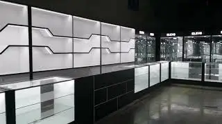 Smoke shop display glass counter shelves smoke shop showcase