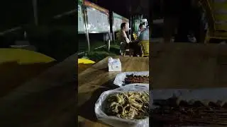 little surprise in the night BBQ stall #china #food #grasshopper