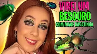 TESTANDO MAKE BARATINHA! *Virei um besouro?!*