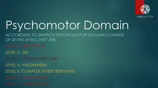 ** Psychomotor Domain by Simpson**